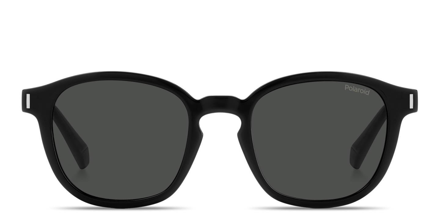 Shop Polaroid Clip-On Unisex Square Eyeglasses in Black online.