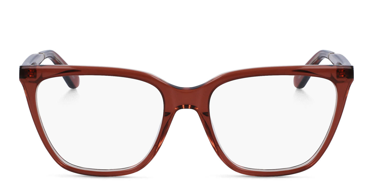 Shop Calvin Klein Square Eyeglasses in Red online.