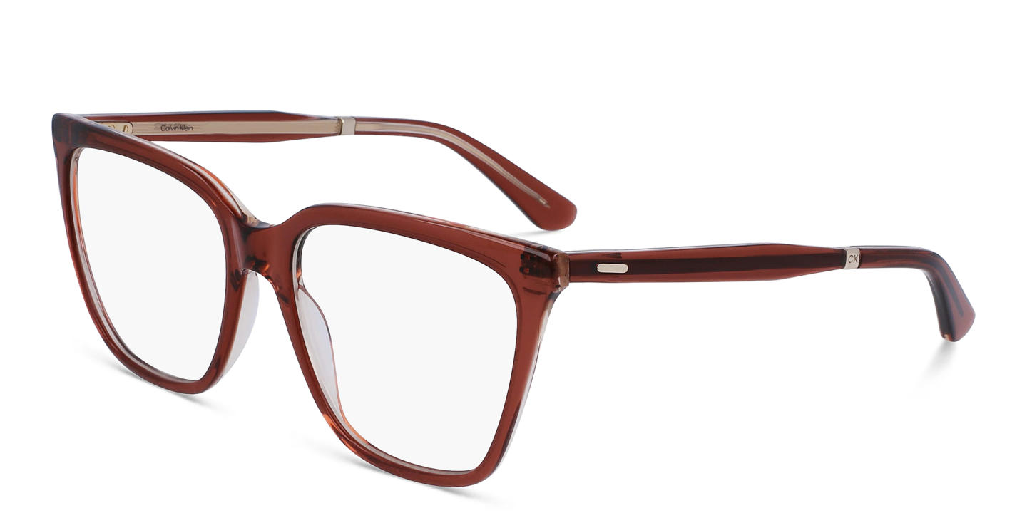 Shop Calvin Klein Square Eyeglasses in Red online.