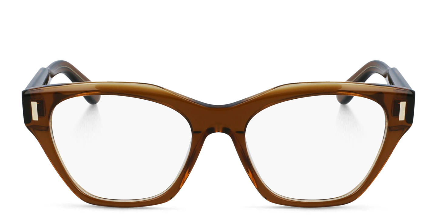 Shop Calvin Klein Square Eyeglasses in Brown online.