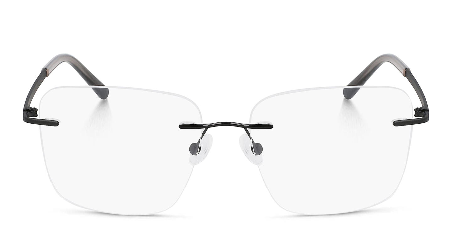 Shop Pure Airlock Brace 200 Rimless Square Eyeglasses in Black online.