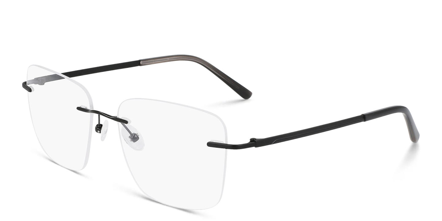 Shop Pure Airlock Brace 200 Rimless Square Eyeglasses in Black online.