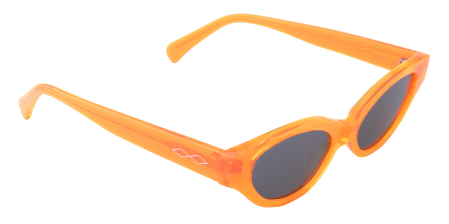 Karen Wazen Glamorous Oval Sunglasses in Orange – Product Photo 1