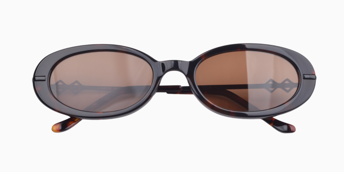 Karen Wazen Olivia Oval Sunglasses in Tortoise – Product Photo 0