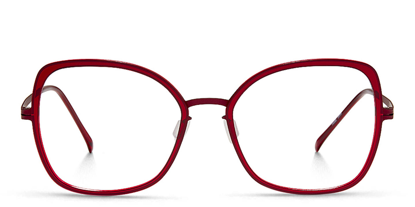 Modo Square Eyeglasses in Red – Product Photo 0