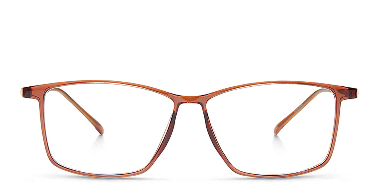 Shop Modo Square Eyeglasses in Transparent Brown online.