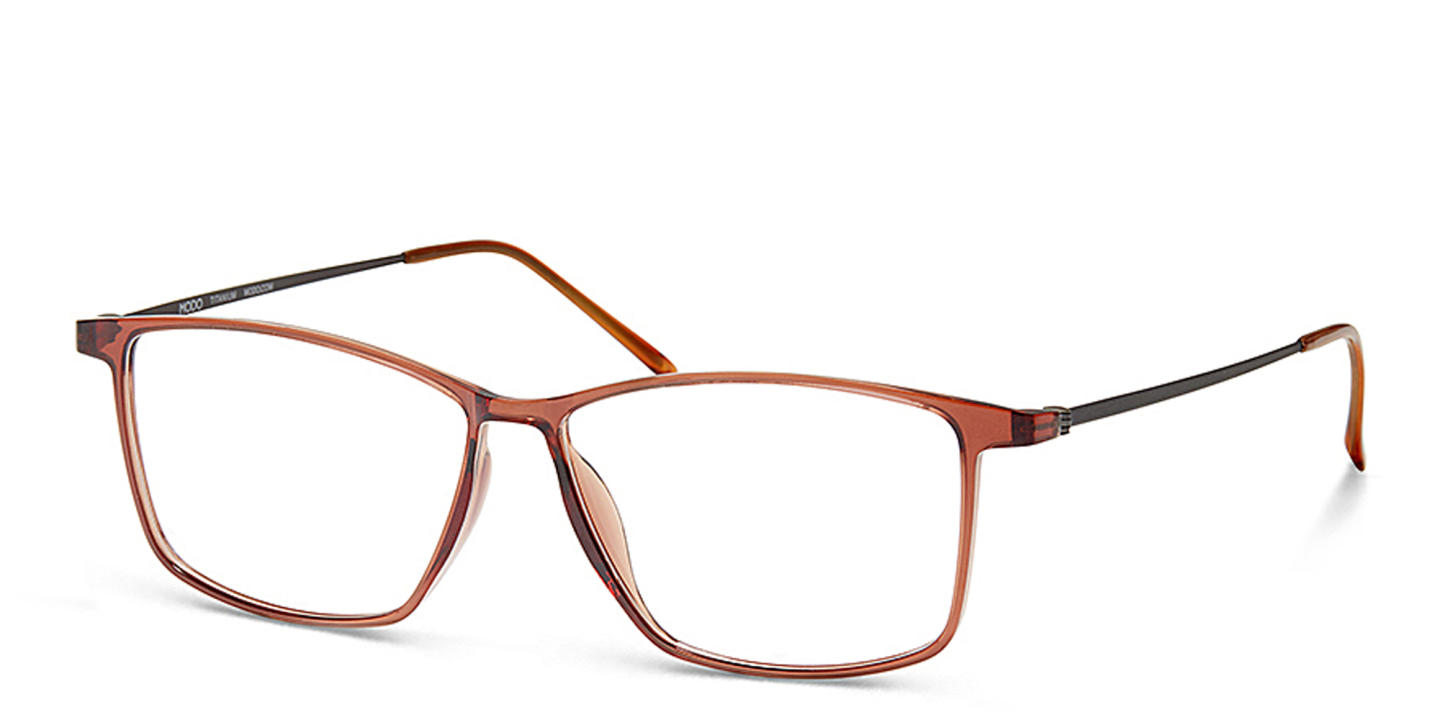 Shop Modo Square Eyeglasses in Transparent Brown online.