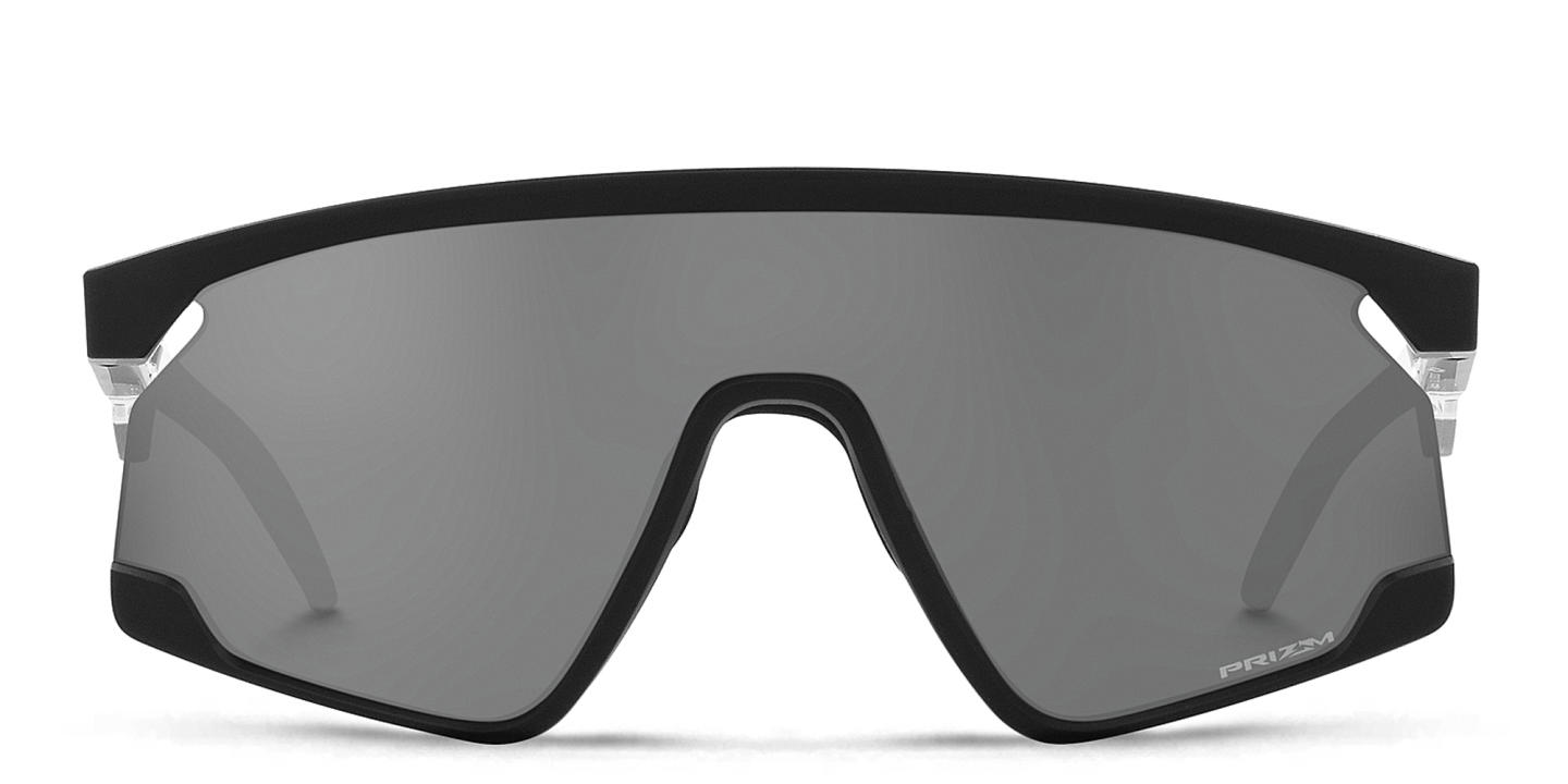 Shop Oakley Unisex Half-Rim Mask Sunglasses in Matte Black online.