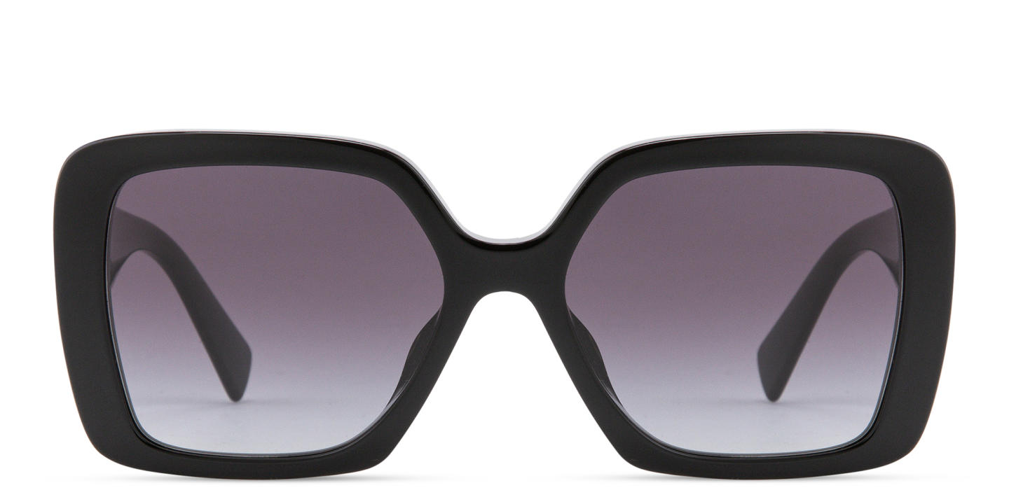 Shop MIU MIU Irregular Sunglasses in Black online.