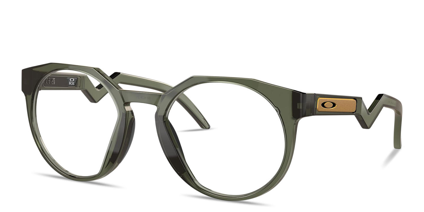 Oakley HSTN Round Eyeglasses in Olive Green – Product Photo 1