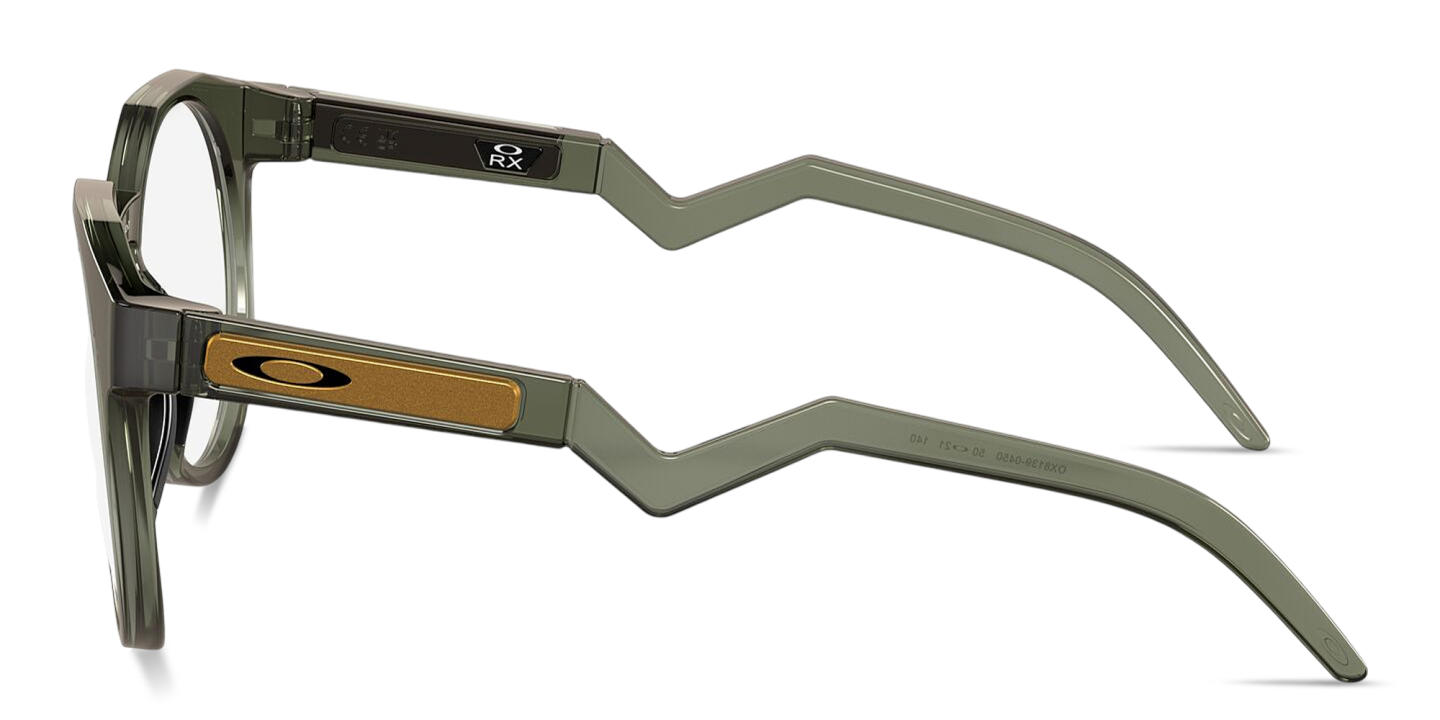 Oakley HSTN Round Eyeglasses in Olive Green – Product Photo 2