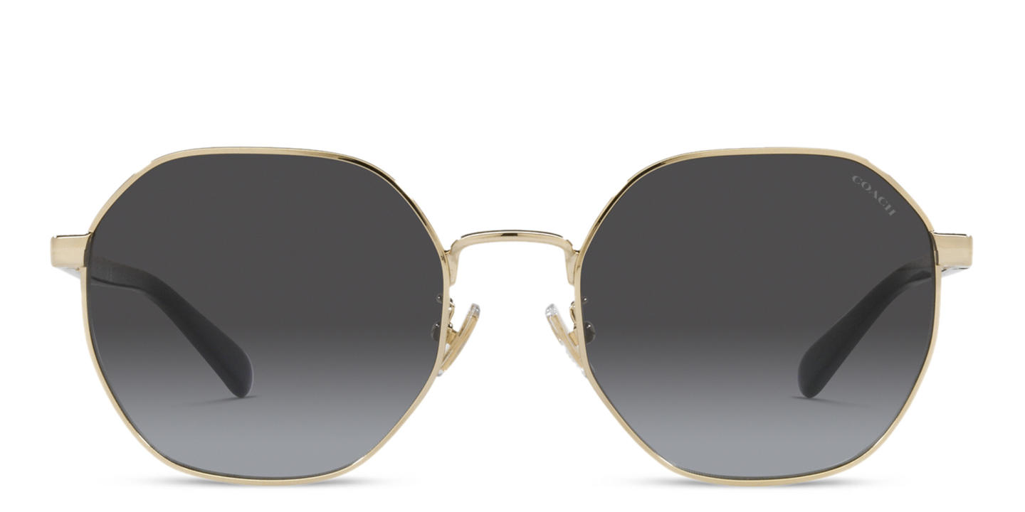 Coach Logo Lettering Irregular Sunglasses in Gold – Product Photo 0
