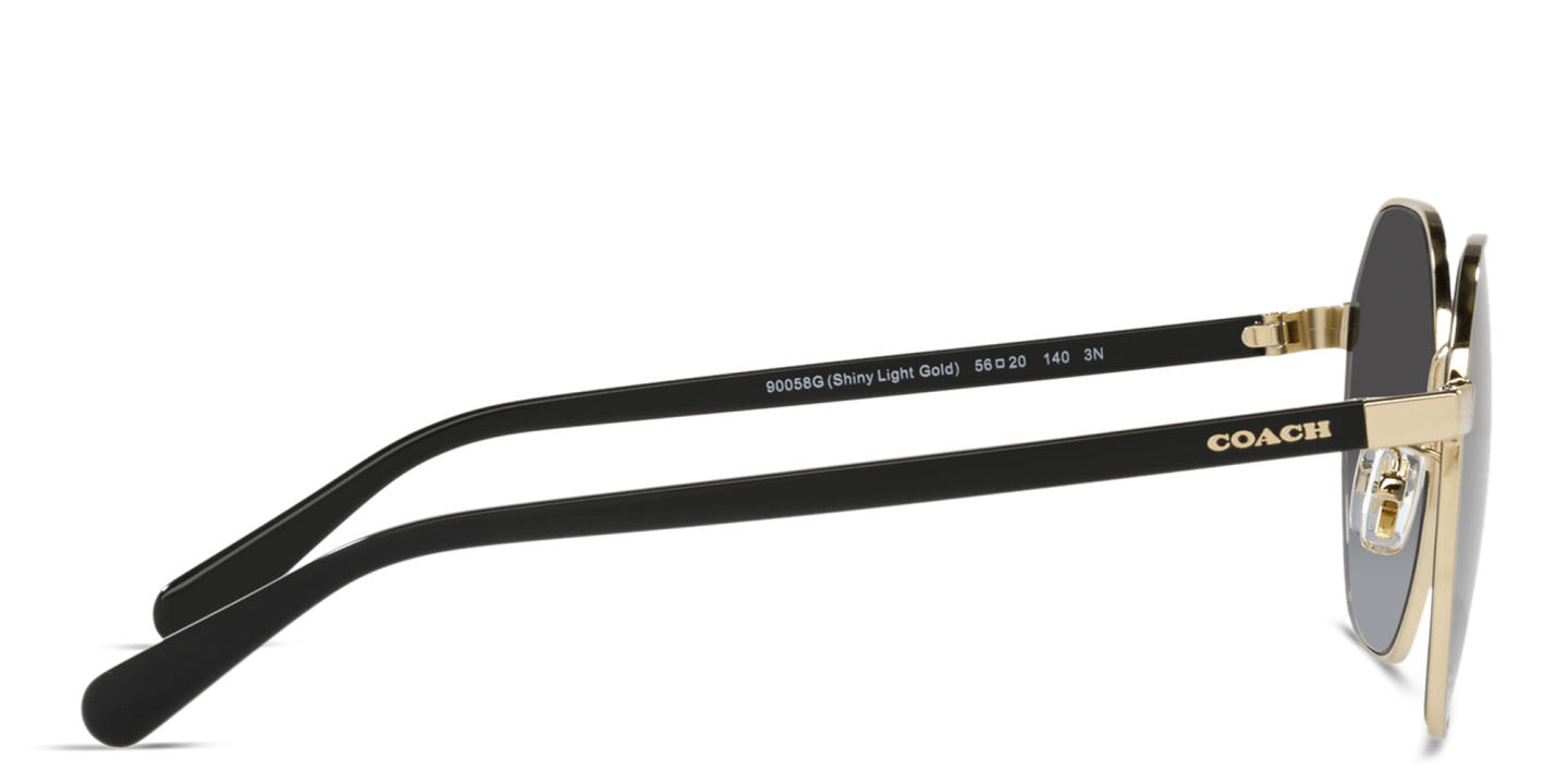 Coach Logo Lettering Irregular Sunglasses in Gold – Product Photo 2