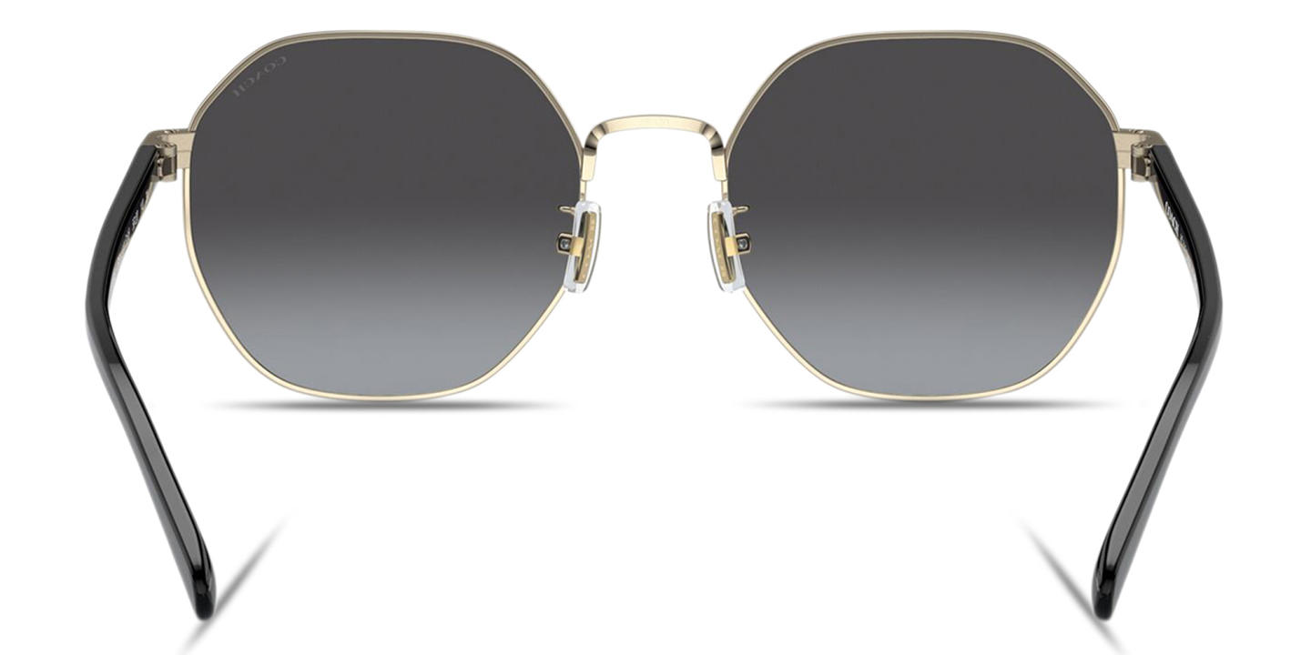 Coach Logo Lettering Irregular Sunglasses in Gold – Product Photo 3