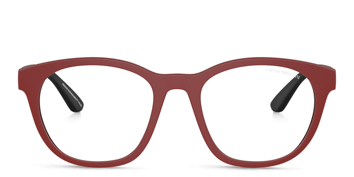 Emporio Armani Junior Eagle Logo Kids Panthos Eyeglasses in Red – Product Photo 0