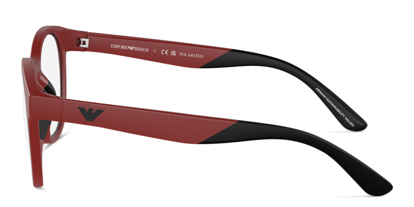 Emporio Armani Junior Eagle Logo Kids Panthos Eyeglasses in Red – Product Photo 2