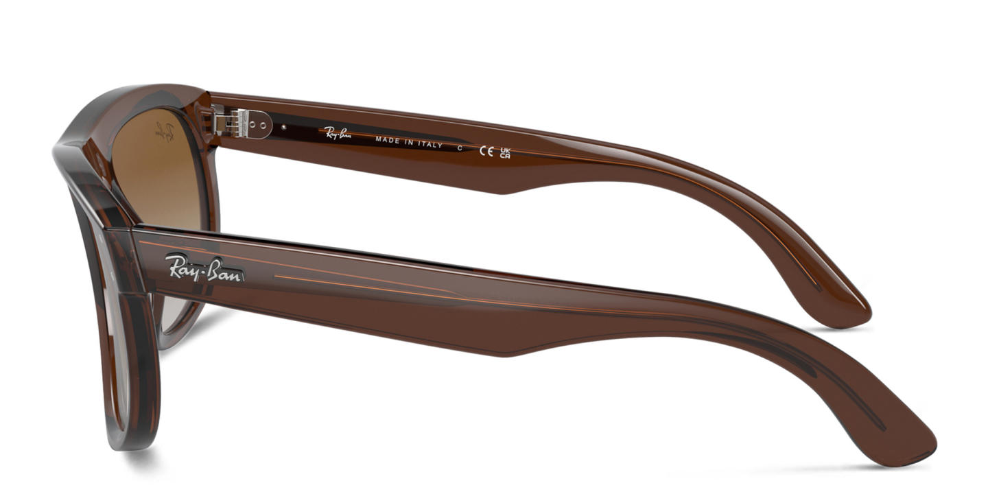 Ray-Ban Unisex Square Sunglasses in Transparent Brown – Product Photo 2