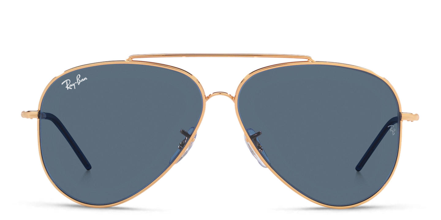 تسوق نظارات شمسية ريفيرس بإطار بايلوت للجنسين راي بان بلون ذهبي وردي أونلاين.