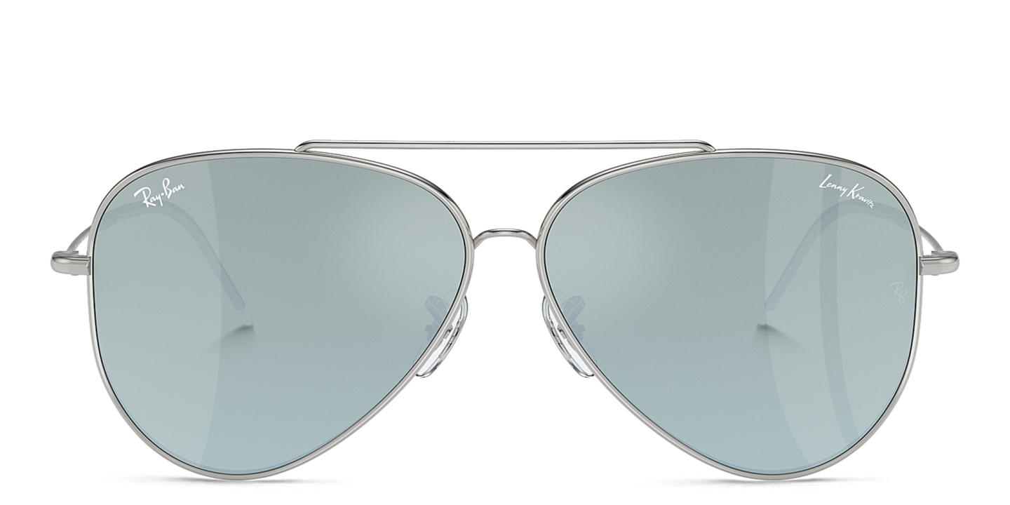 Ray-Ban Reverse Unisex Pilot Sunglasses in Silver – Product Photo 0