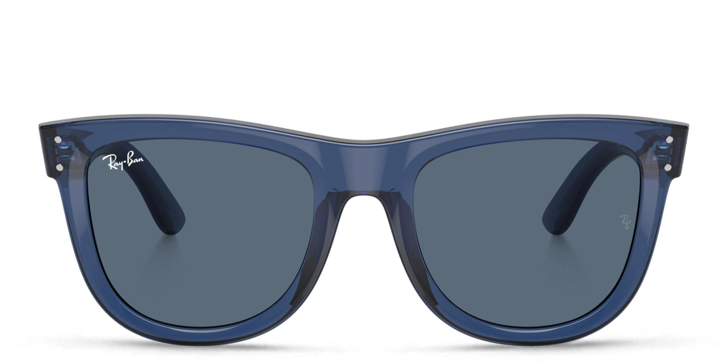 Ray-Ban Unisex Square Sunglasses in Transparent Navy Blue – Product Photo 0