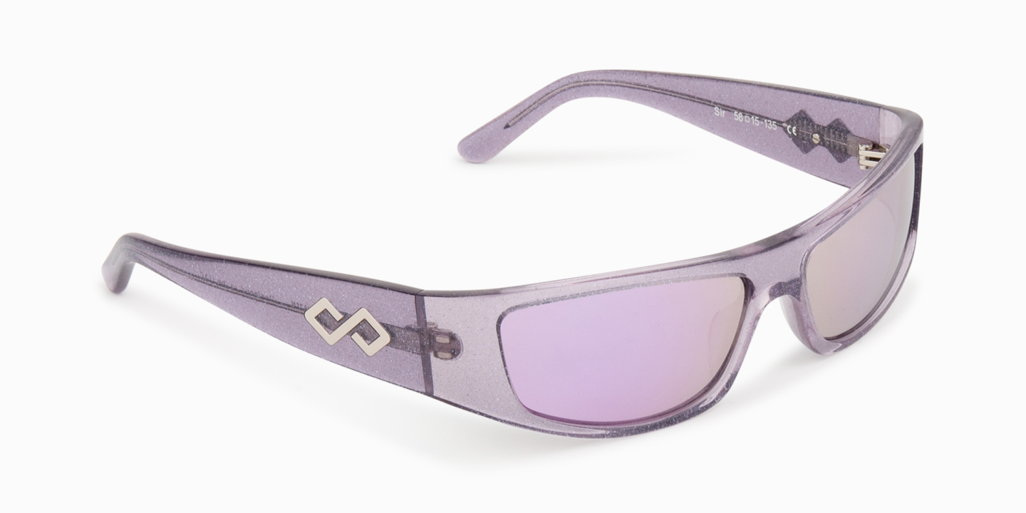 Karen Wazen Sir Rectangle Sunglasses in Purple – Product Photo 1