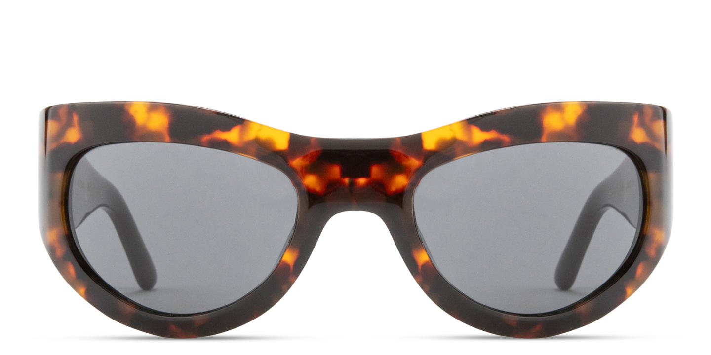 Shop Karen Wazen Swim Oval Sunglasses in Tortoise online.