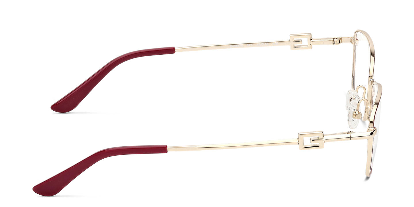 Shop Guess Rectangle Eyeglasses in Gold online.