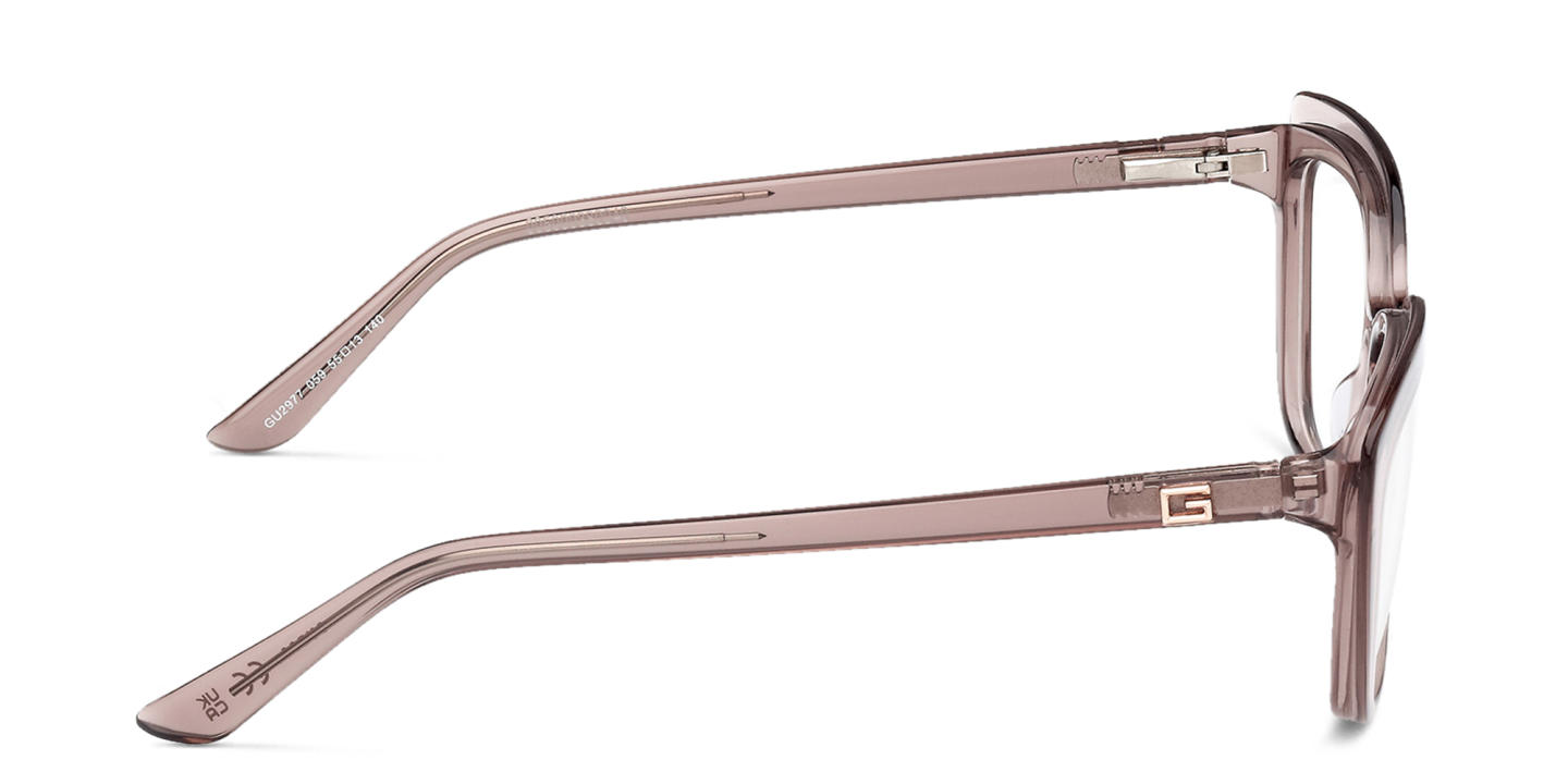 Shop Guess Square Eyeglasses in Transparent Grey online.