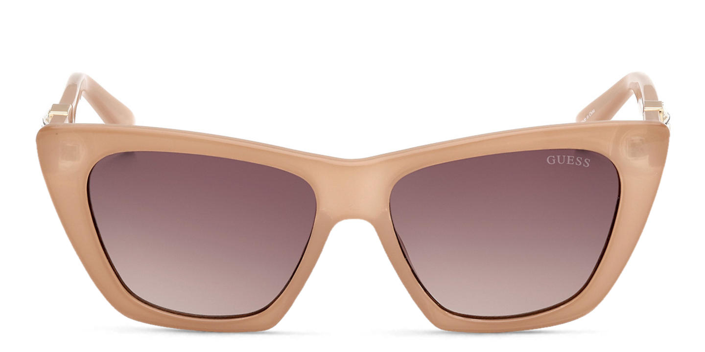 Shop Guess Square Sunglasses in Beige online.