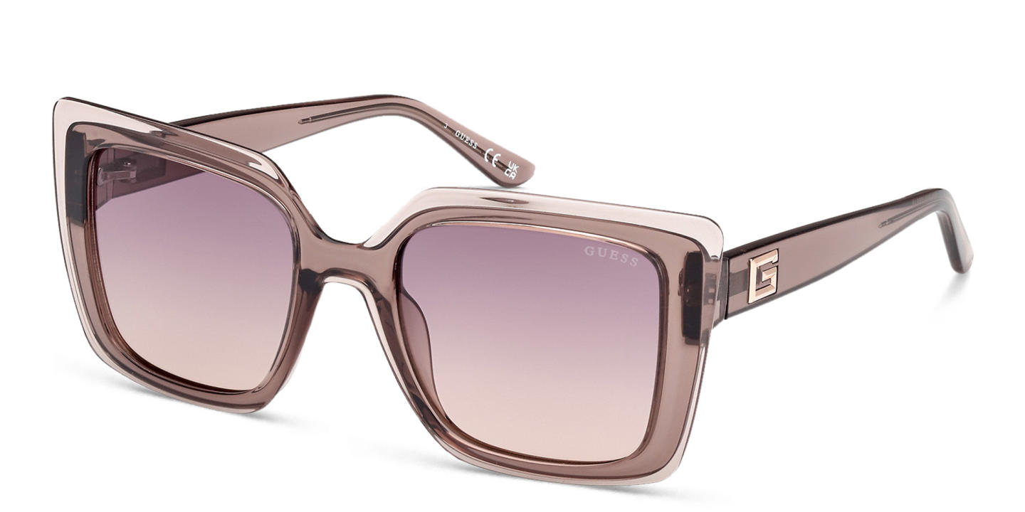 Shop Guess Square Sunglasses in Beige online.