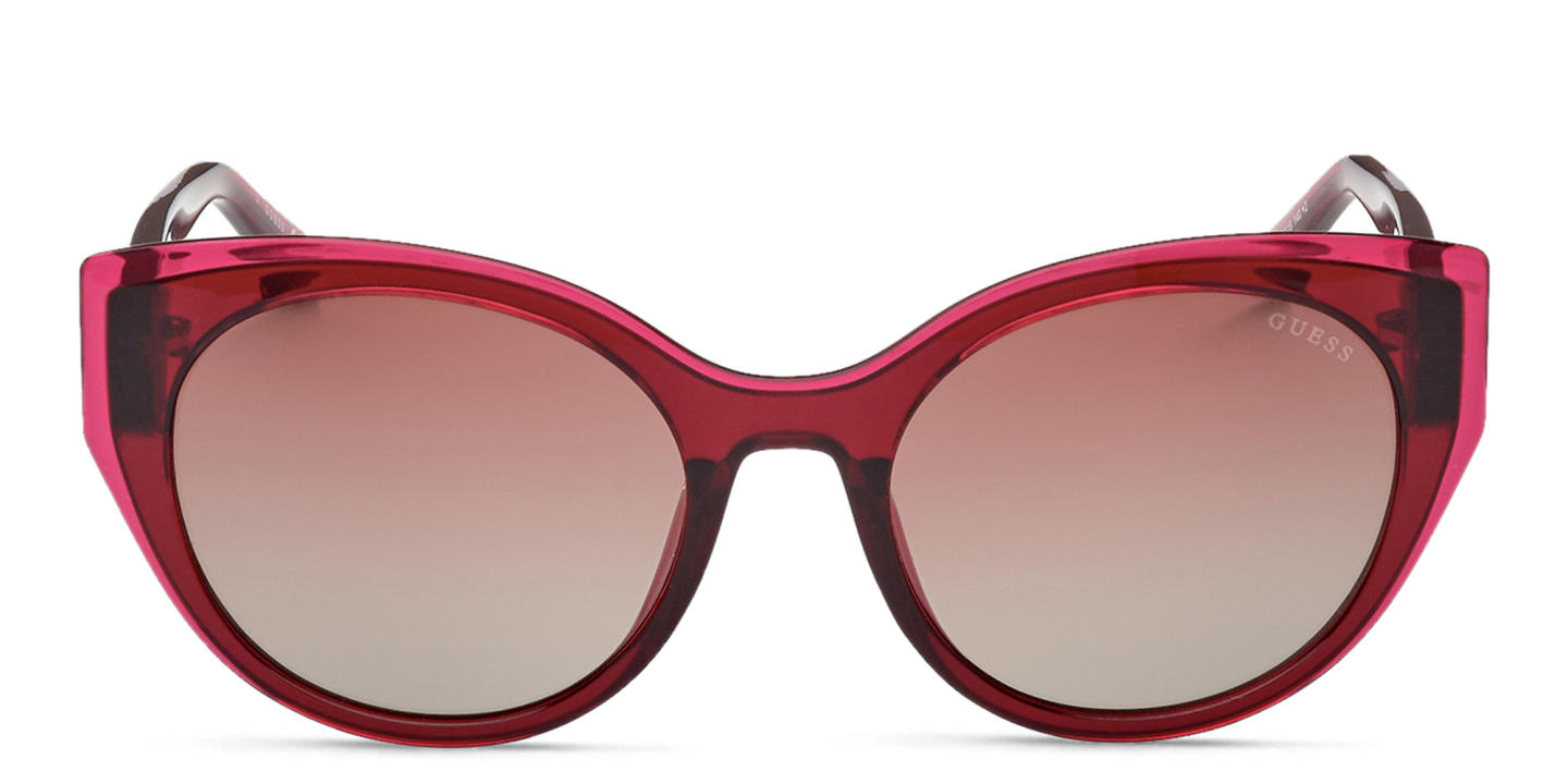 Shop Guess Round Sunglasses in Bordeaux online.