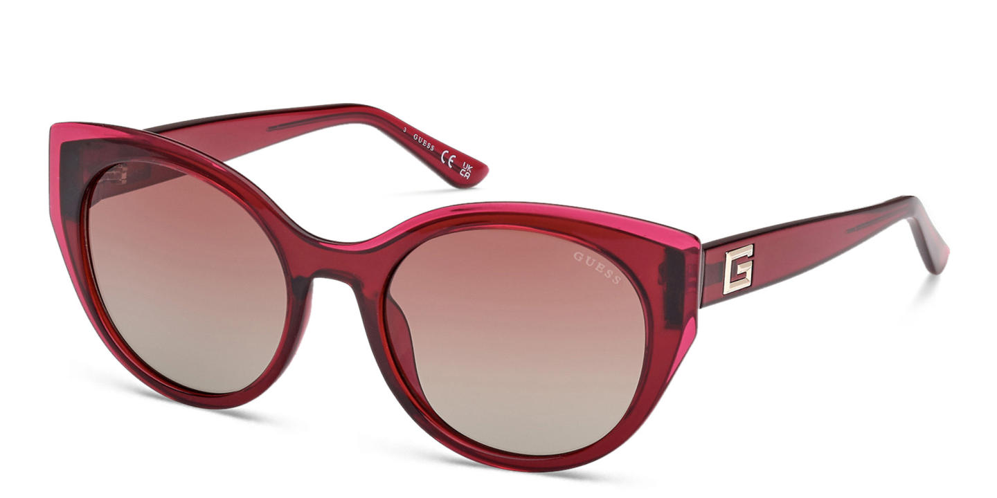 Shop Guess Round Sunglasses in Bordeaux online.