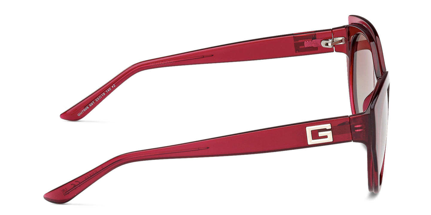 Shop Guess Round Sunglasses in Bordeaux online.