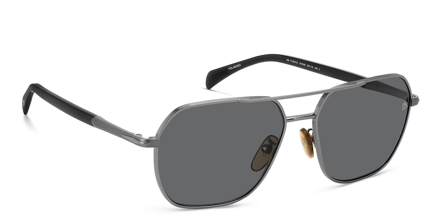 Shop DAVID BECKHAM Aviator Sunglasses in Dark Ruthenium Black online.