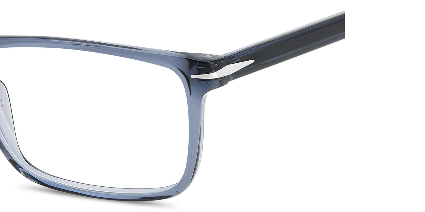 Shop DAVID BECKHAM Timeless Icons Wide Rectangle Eyeglasses in Blue online.
