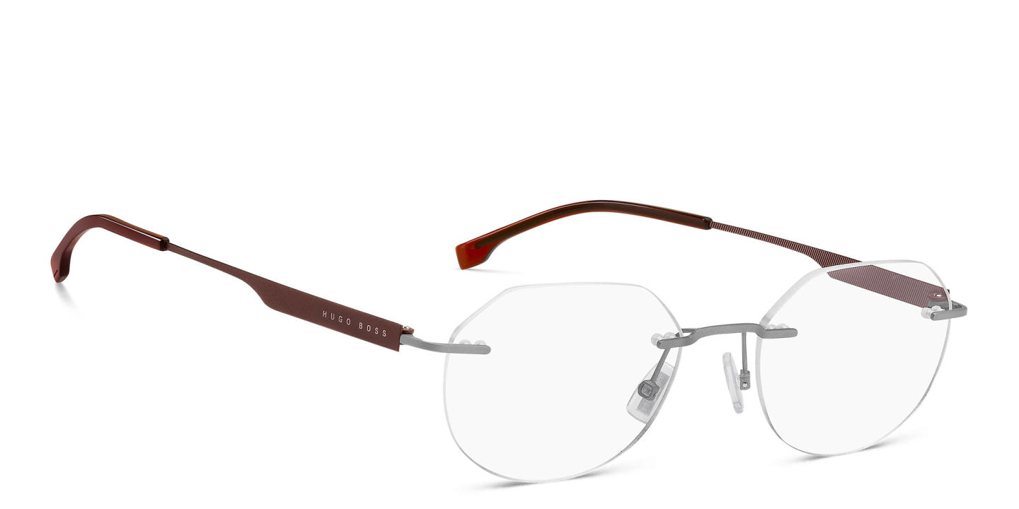 Hugo Boss Rimless Round Eyeglasses in Clear – Product Photo 2