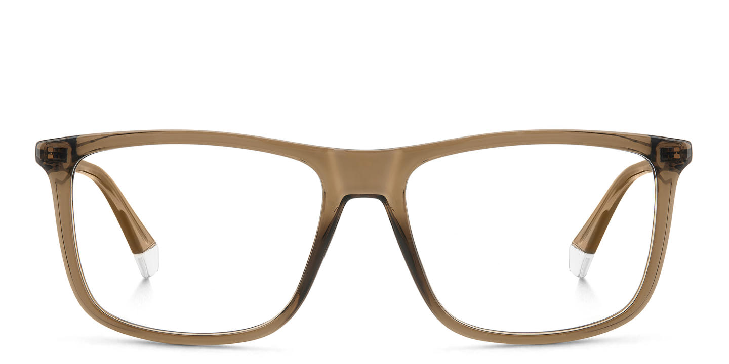 Shop Polaroid Rectangle Eyeglasses in Beige online.