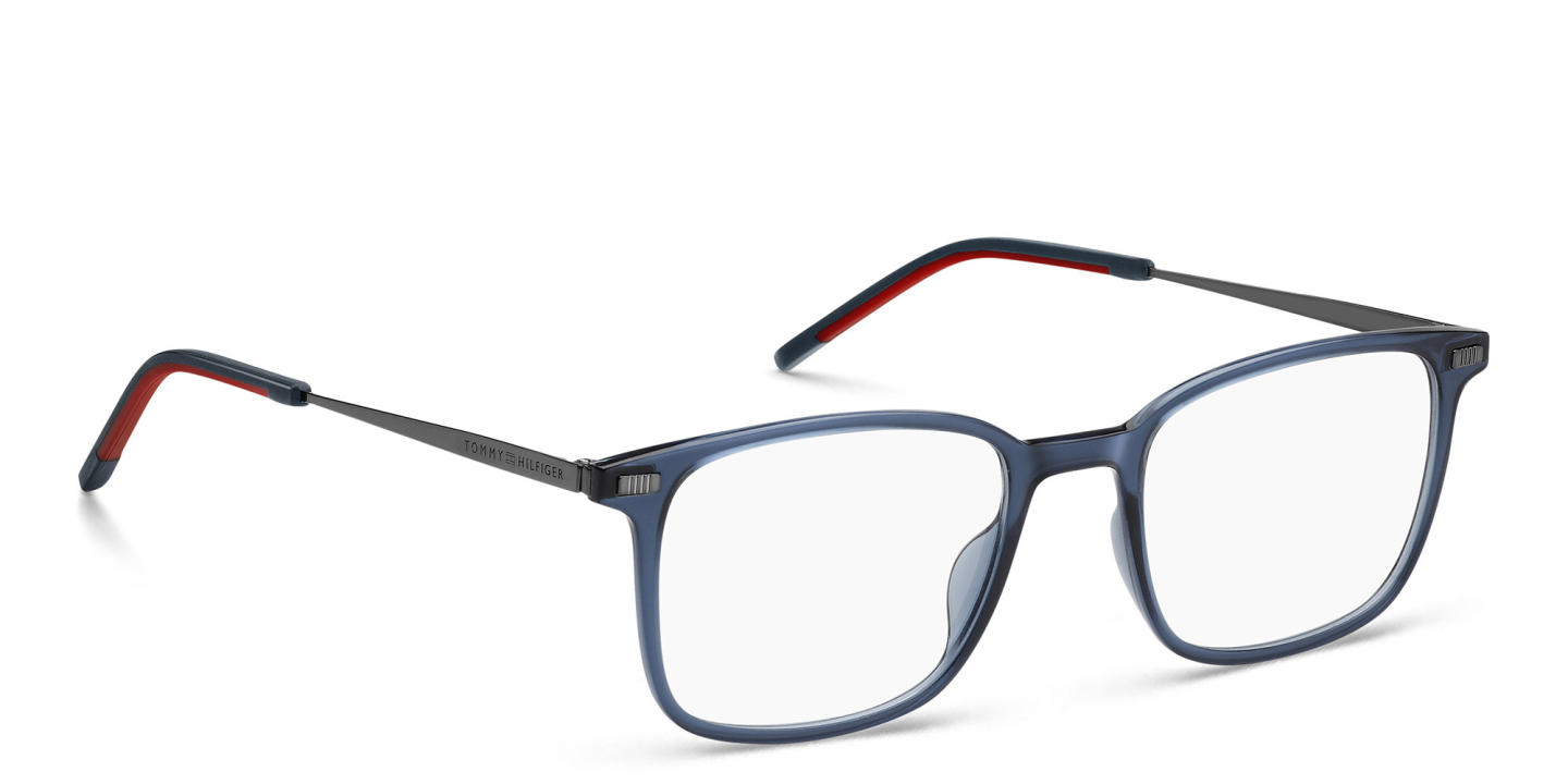 Shop Tommy Hilfiger Square Eyeglasses in Blue online.