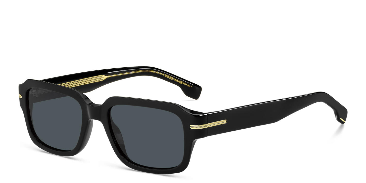 Shop Hugo Boss Rectangle Sunglasses in Black online.