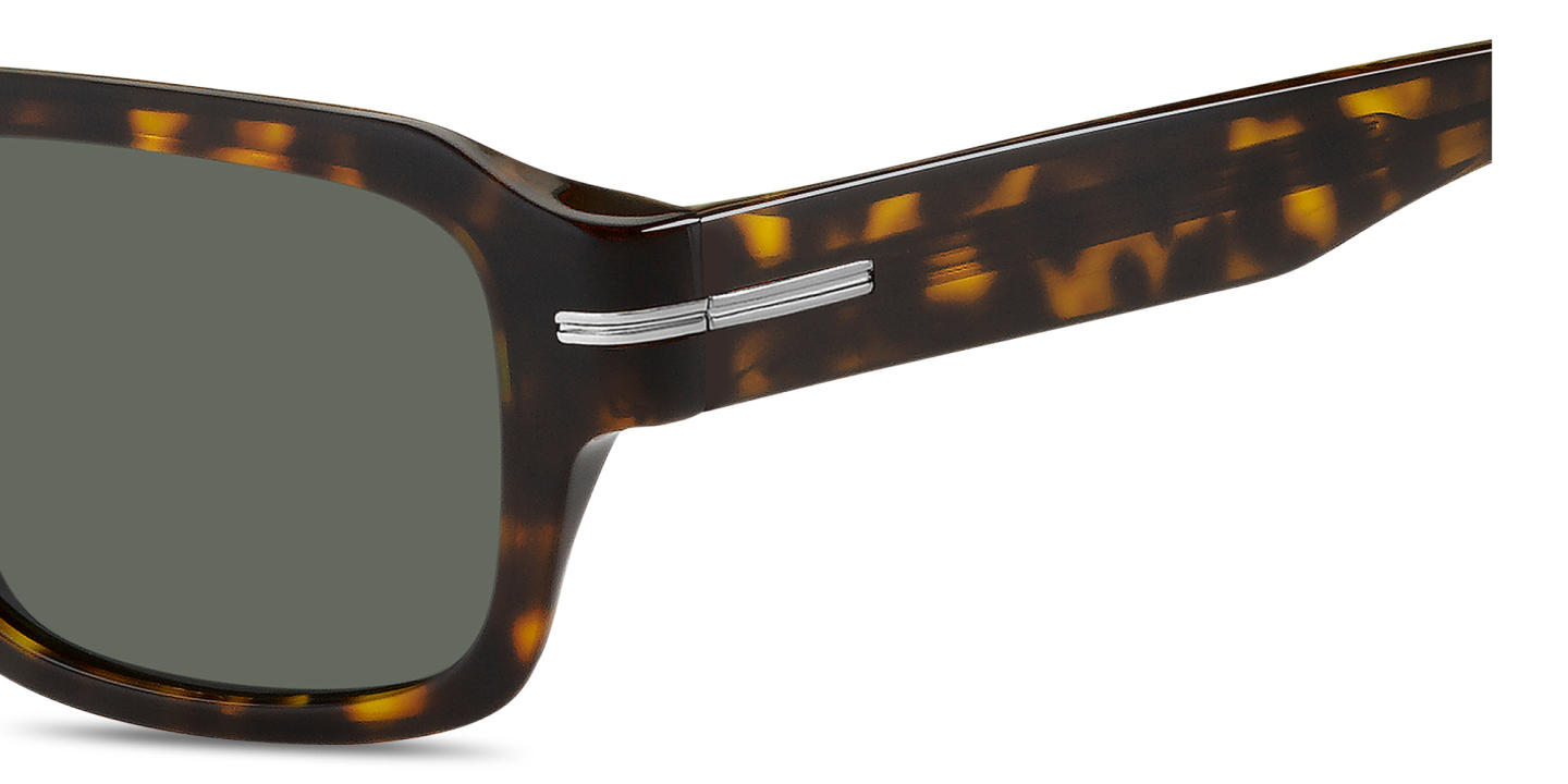 Shop Hugo Boss Logo Signature Rectangle Sunglasses in Havana online.