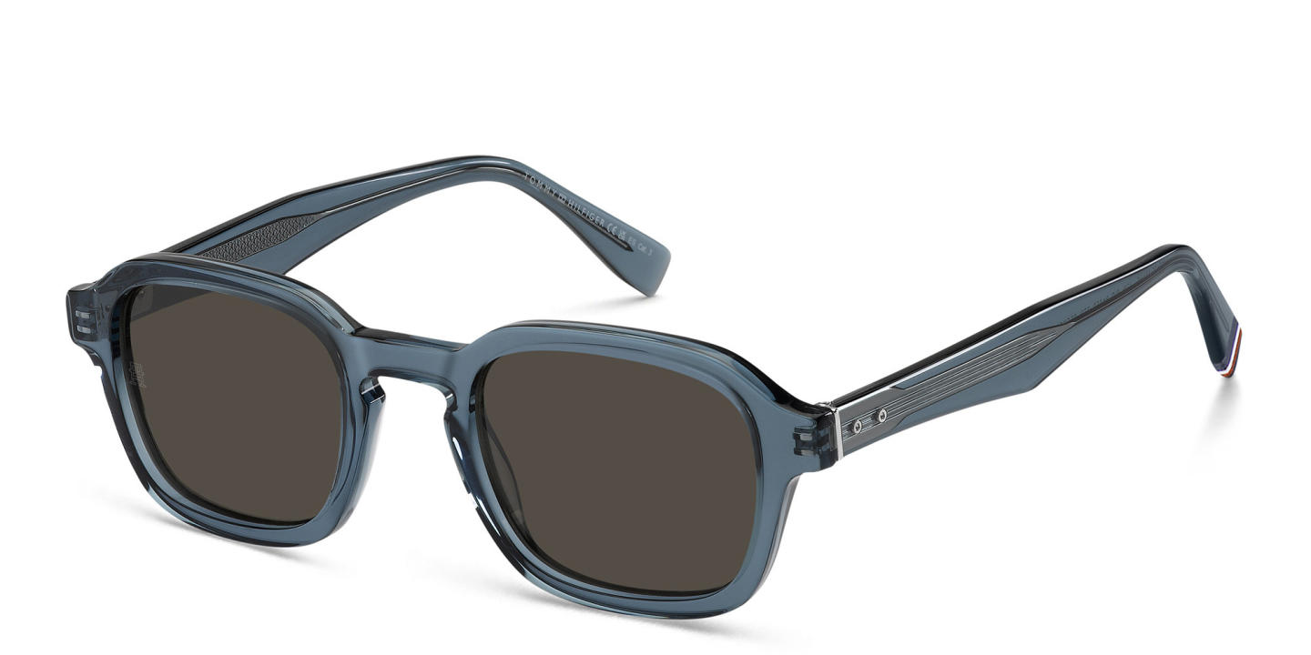 Tommy Hilfiger Square Sunglasses in Transparent Blue – Product Photo 1
