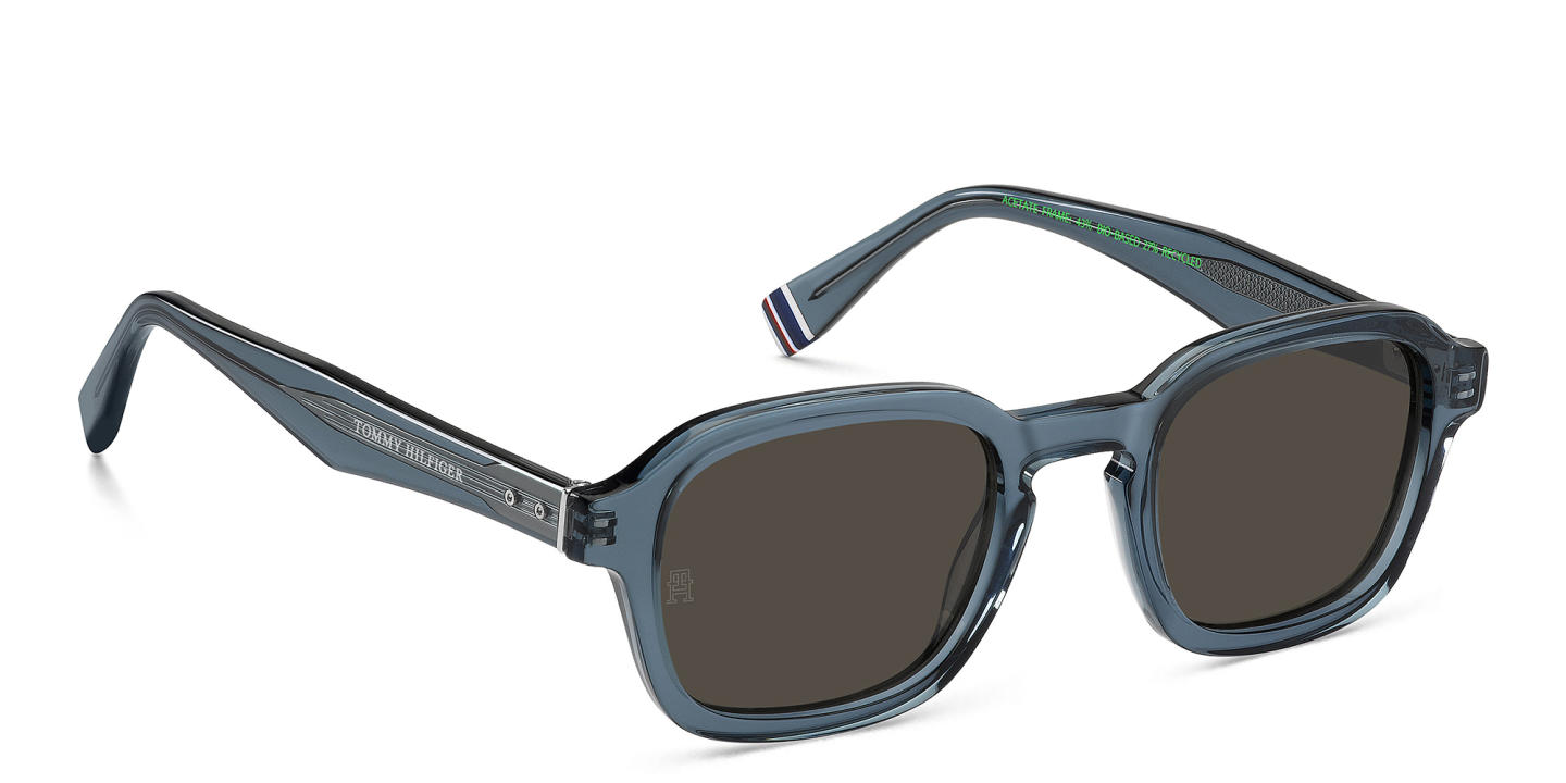 Tommy Hilfiger Square Sunglasses in Transparent Blue – Product Photo 2