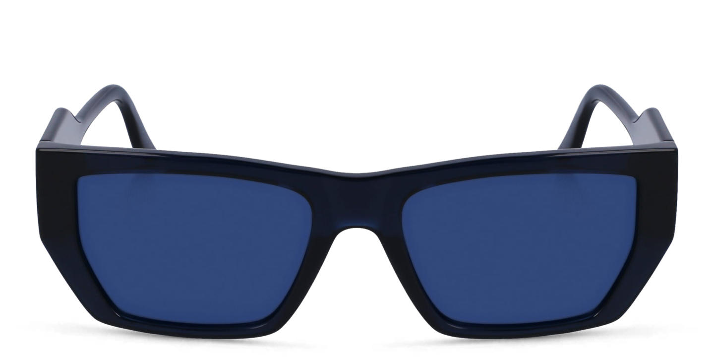 Shop KARL LAGERFELD Unisex Rectangle Sunglasses in Blue online.