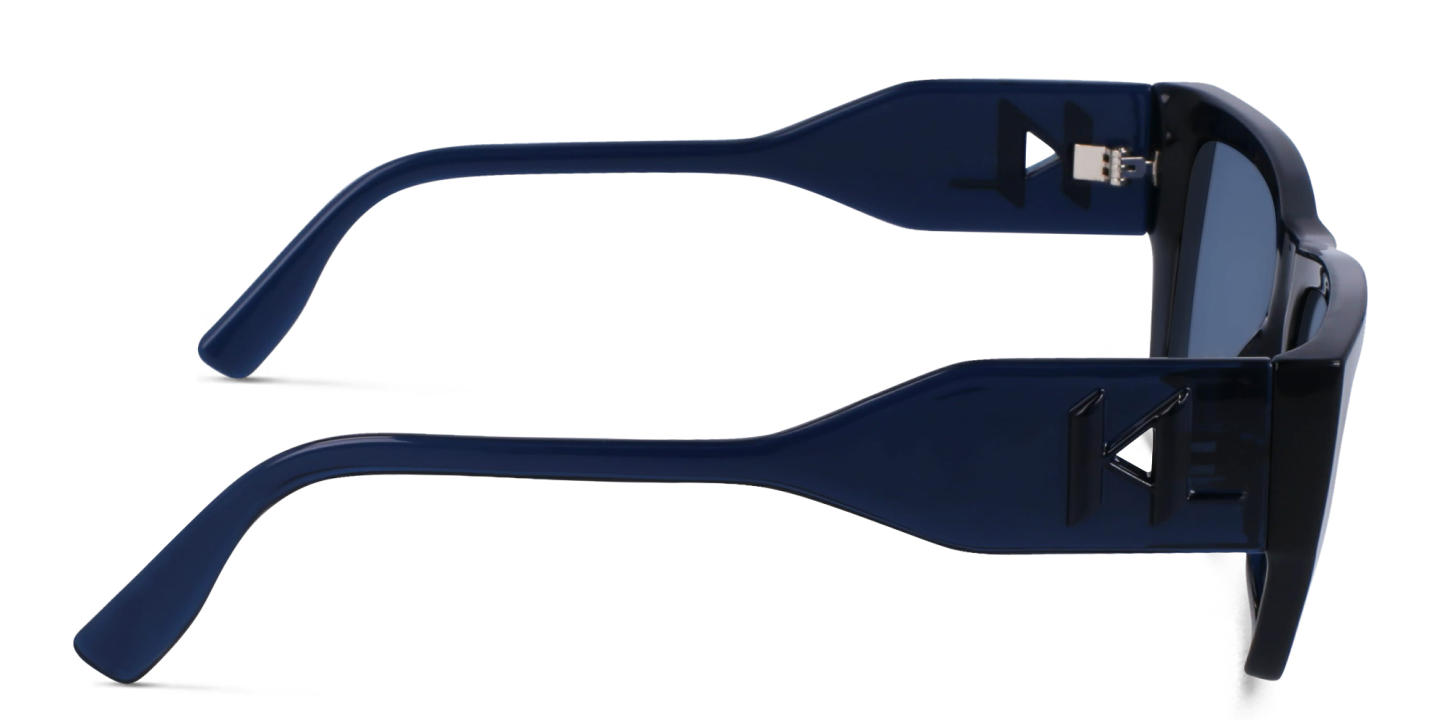 Shop KARL LAGERFELD Unisex Rectangle Sunglasses in Blue online.