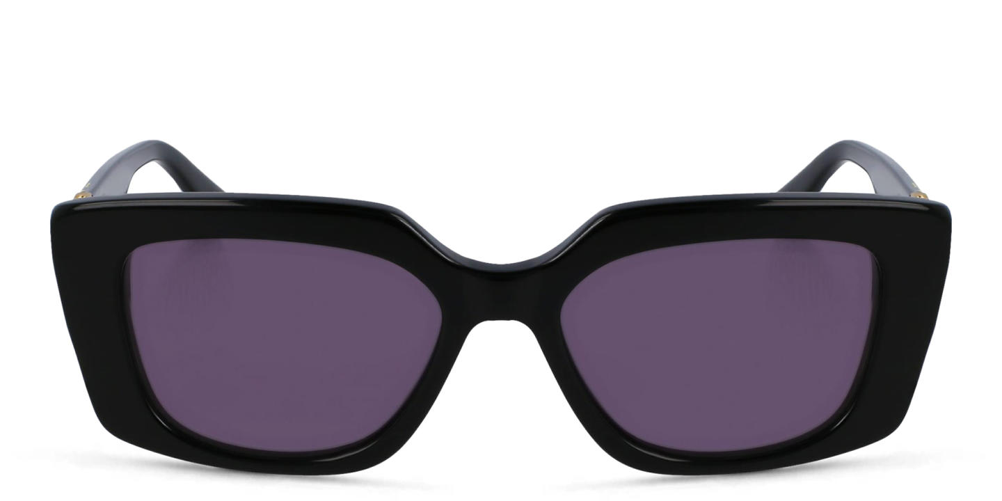 Shop KARL LAGERFELD Rectangle Sunglasses in Black online.