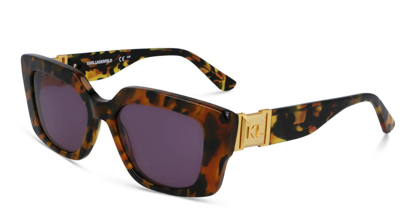 Shop KARL LAGERFELD Rectangle Sunglasses in Brown online.