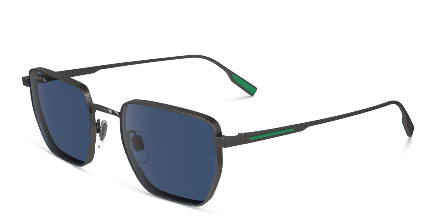 Shop Lacoste Square Sunglasses in Gunmetal online.