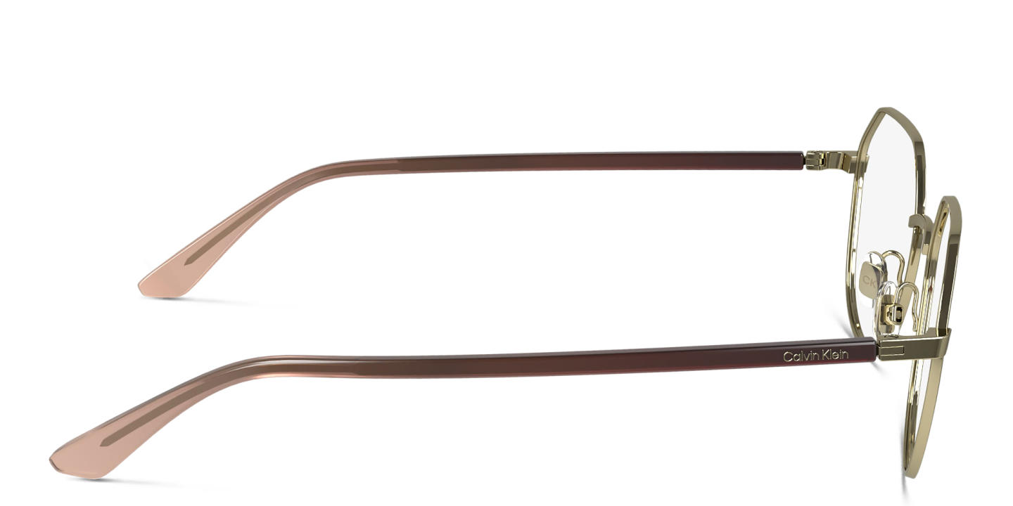 Shop Calvin Klein Unisex Irregular Eyeglasses in Gold online.