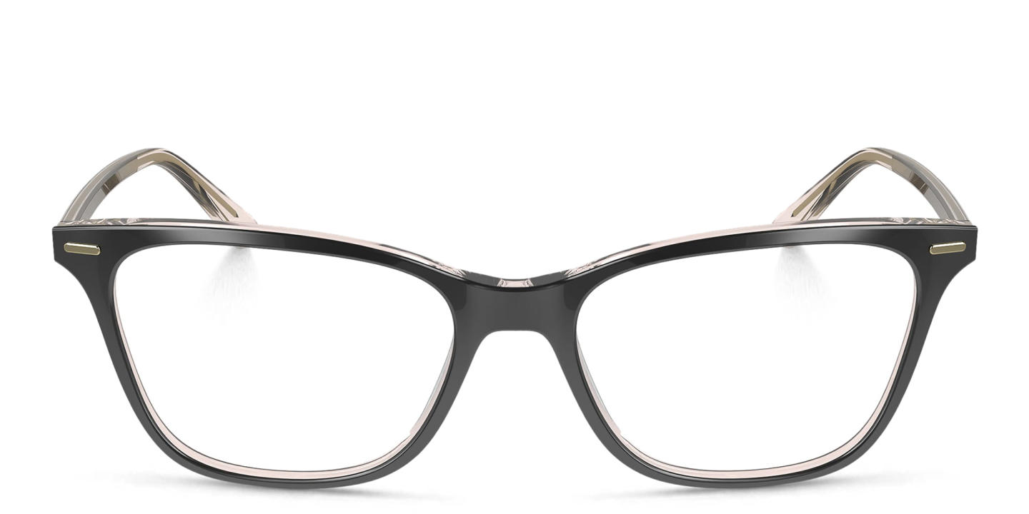 Shop Calvin Klein Rectangle Eyeglasses in Black online.
