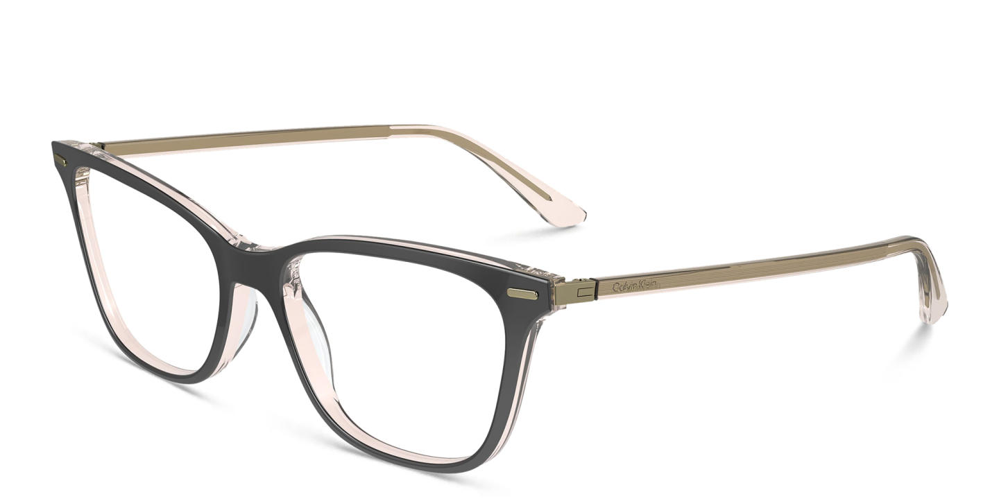 Shop Calvin Klein Rectangle Eyeglasses in Black online.